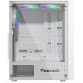 Boost Peacock With Stylish Pen Gaming Case White | RGB Gaming Case. 