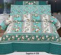 Doublebed Bed sheets Set King Size- 100% Salonika Cotton Bedsheets Double bed King- Printed Design Bedsheet Sets with Pillow Cover. 