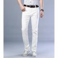 Pants for men in White color Cotton Jeans Material Slim Fit pants. 