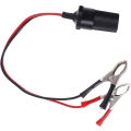 12V battery terminal clip-on cigar cigarette lighter power socket adapter plug-Angelia. 