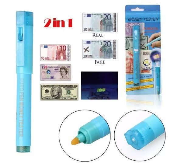 2in1 Money Checker Pen UV Light Pen Euro Pen