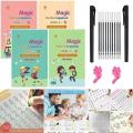 4pc Reusable Magic Handwriting Books for Kids, Preschool Grooved Practice Copybook, Montessori Tracing Workbooks, Perfect for Early Learning, Writing Practice, and Handwriting Development, Ideal First Learning Books for Children". 