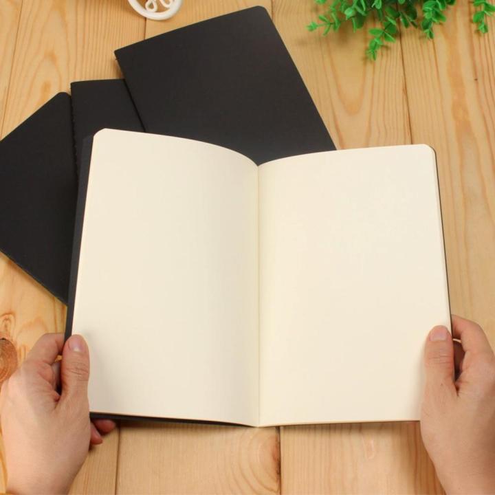 Black cover Notebook diary Vintage 88 pages Blank paper Sketchbook A6 size Retro Graffiti painting for Office supplies School stationery Creative artists Writing and sketching Personal journal