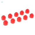2x10Pcs Red Plastic Dome Hex Bolt Nut Protection Caps Cover M8 13 x 15mm. 