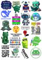 ChatGPT & DeepSeek AI Stickers for Laptop, Journals & Bottles – Futuristic Digital Art Stickers, Pack of 20, 2 x 2 inches. 