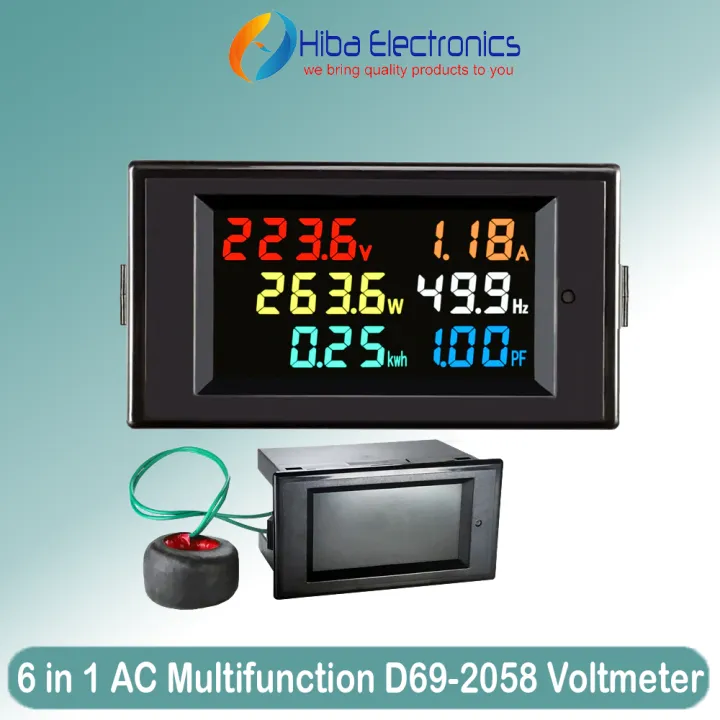 6%20in%201%20AC%20Multifunction%20D69-2058%20Voltmeter%20Current%20Ammeter%20Power%20Factor%20Electric%20Energy%20Frequency%20Meter%20Digital%20Panel%20Wattmeter%20LCD%20VOLT%20AMP%20-%20Image%202