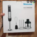 Slaouwo Hand Blender 4-in-1 Hand Immersion Blenders, Electric Hand Stick Blender with Beaker, Stainless Steel Blade, Egg Whisk for Smoothies, Soups, Sauces, Baby Food. 