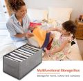 9 Grids Washable Wardrobe Clothes Organizer, Jeans Compartment Storage Box, Clothes Drawer Mesh Separation Box, Portable Foldable Closet (GREY). 