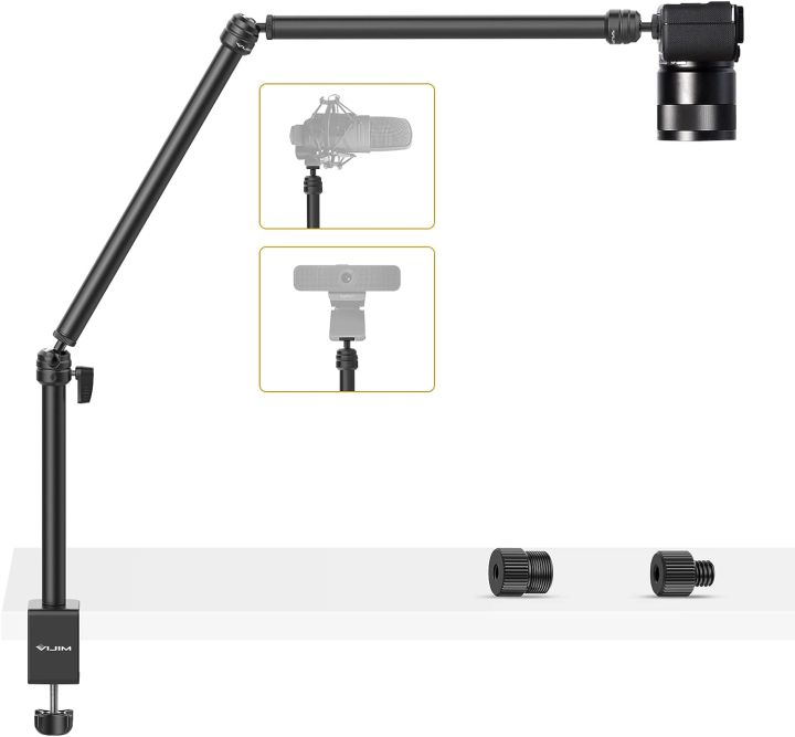 Ulanzi VIJIM LS08 Flexible Overhead Camera Mount Desk Stand, Webcam Stand Microphone Boom Arm Tabletop Photography Videography Live Stream Table clamp Mount