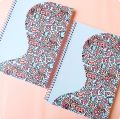 Cute Spiral Notebook A4, Doodle Curve | Lined Notebook | School, University Spiral Notebooks | College Spiral Writing Notepad | 200 Pages NoteBook | University writing book | Spiral Bind Copy |  Subjects | Subject Notepad | Best Notebook. 