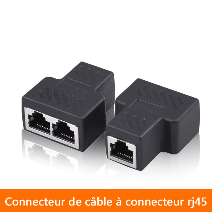 1 To 2 Ways Network LAN Cable Female Cat6 RJ45 Splitter