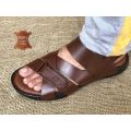 Maazu Leather Sandal For Men - Color Brown. 