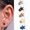 1 Pair Uni Pentagram Pattern Alloy Ear Stud Earring Jewelry Charms for Party. 