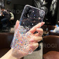 For OPPO A95 Back Cover Luxury Shiny Glitter Gold Foil Space Starry Cases Clear Soft Silicone Bumper Full Protection Mobile Phone Case for Girls Boy. 