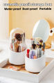Upgrade your vanity with our Makeup Brush Holder – a sophisticated 360° Rotating Organizer. The clear cover and 5 compartments add glamour to your cosmetics storage, keeping essentials organized with ease. Elevate your beauty routine!. 