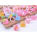 Baby Girls & Mixed styles Cartoon Animal vegetables and fruit Lovely Candy Color Plastic Rings. 