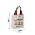 Cute Dancing Bear Women Small Canvas Bag Tote Food Bag Mini Handbags Cute Canvas Bags Cartoon Storage Bag Cartoon Bear Handbags. 