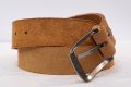 Camel brown Leather Belt For Men Genuine Top Grain MZ signatures. 