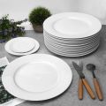 6pcs Set of 10/8/7 Inch Plain White Bone Kitchen Plates Ceramic Tableware Restaurant White Plates Dessert Plates Microwave Safe. 