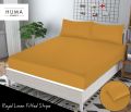 Huma - Royal Linen Fitted Micro Cotton King size bedsheets with 2 Pillows. 