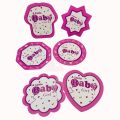 A LITTLE BABY GIRL CUTOUTS FOR PARTY DECORATION - PACK OF 6 BABY GIRL THEME HANGING CUTOUTS. 