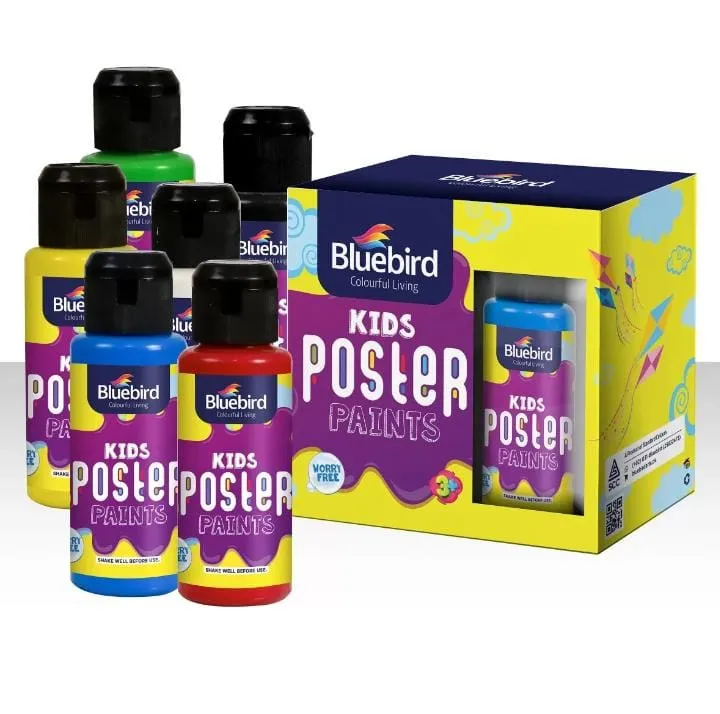 Bluebird Kids Poster Paints – 100 ml – Primary Colours Set of 6 | Daraz.pk