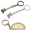 Mental Movable Vernier Caliper Ruler Model Keychain Mini Vernier Caliper Key Ring Car Turbo Key Chain Gauge Tool. 