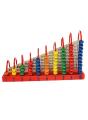 Wooden Double-Sided Abacus Beads Calculation Shelf with Counting Addition Subtraction Mathematics Toy, Above 3+ Years - Multicolour KS. 