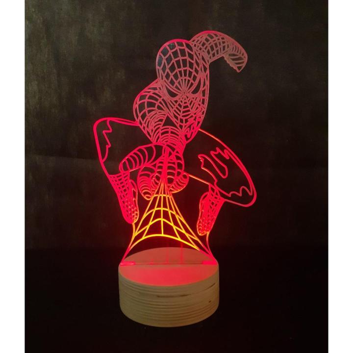Laser Engraved SPIDER MAN 3d Illusion Lamp Laser 3D Illusion Led Night Lamp -