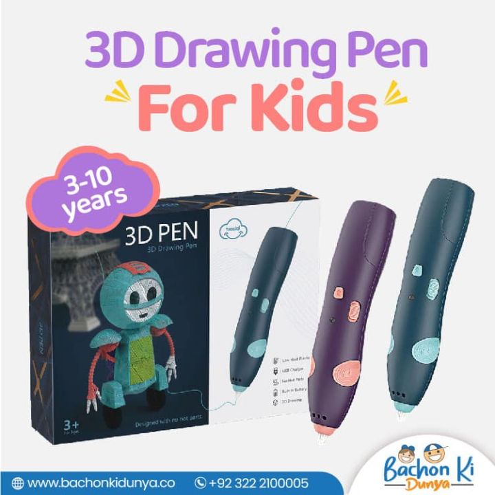 3D Pen/3D Pen Filament Refills pgrade Intelligent 3D Printing Pen with Smoother Experience 3D Art Printing Printer Pen