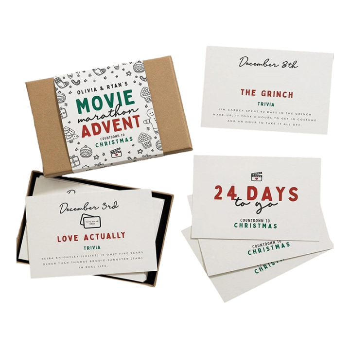 Christmas Advent Calendar Cards 24PCS Christmas Countdown Calendar Card Set 24 Days Greeting Card Commemorate A Durable Easy Install Easy to Use