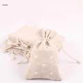 6pcs Cotton Linen Jewelry Pouch Drawstring Gift Bag Wedding Gift Favor. 