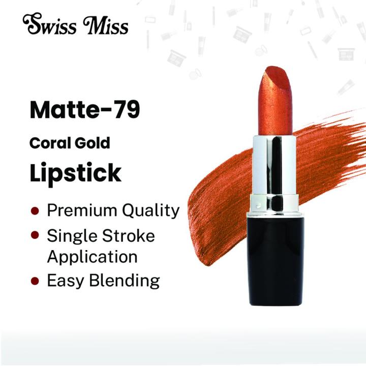 Swiss Miss Lipstick Coral Gold (MATTE-79)