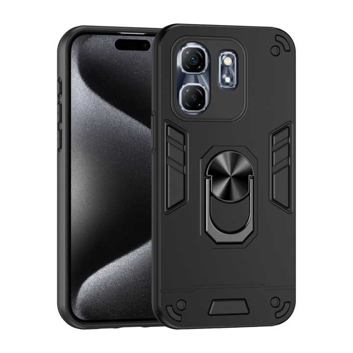 Infinix Hot 50i / Smart 9 premium Case Luxury Shock-Proof Armor With Car Ring Stand Cover