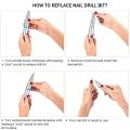 MelodySusie Professional Rechargeable 30000 rpm Nail Drill, Portable Electric E File Scamander, Acrylic Gel Grinder Tools with 6 Bits and Sanding Bands for Manicure Pedicure Shape Carve Polish (White). 