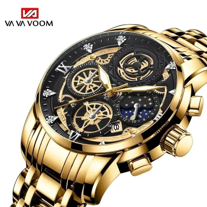 Vava Voom brand fashionable business waterproof stainless steel, imitation quartz men's watch