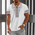 Hot selling ethnic clothing printed T-shirts, new men's short sleeves. 