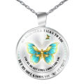 Unisex Necklace My Mind Still Talks To You Time Glass Pendant Jewelry Chain Gift. 