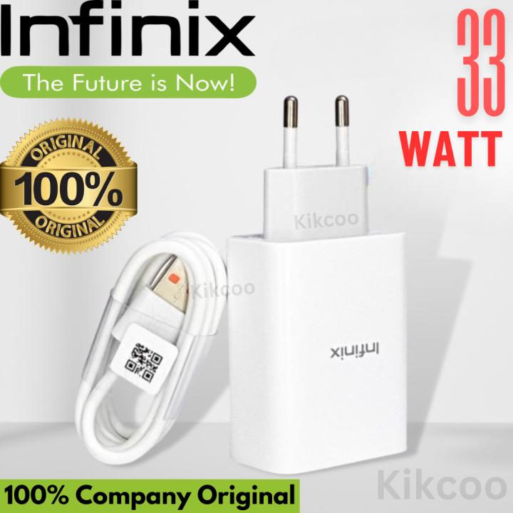 Infinix 33W Fast Charger Infinix 33 Watt 100% Original Fast Charger Box Pulled - infinix 33 watt charger original Flash Adapter With 6A Type C Cable & Without Cable For Infinix Note 10, 10pro, Note 11, 11pro, Note 12, Hot 30, Zero 8