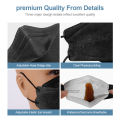 Adult Fish Shape Certified KN95 FFP2 Mask 4 Layers Black Fabric Mascarillas Mouth FPP2 Face Mask KN95 Filter Respirator ffp2mask. 