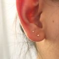 2MM,1.5MMSmall Genuine Chandi Stud Earrings / 2mm Natural TIny Diamond Stud Earrings in 14k White Gold Plated Silver, Small Silver Studs. 