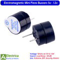 6Pcs Electromagnetic Mini Piezo Buzzers Active Alarm Pack | Small 5V & 12V DC Buzzer Modules | Compact Beepers for Arduino, DIY Electronics & Security Projects by Electrica. 
