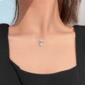 Transparent Chain Necklace Aaa Zircon Invisible Choker Women Oval Water Drop Triangle Square Star Pendant Necklaces. 