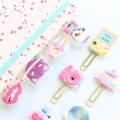 Domikee cute kawaii Japanese cartoon paper clips set office school student metal memo clip bookmark set stationery supplies 2pcs. 