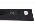 Customized Felt Desk Mat 10x35 inches Large Black Wool Desk Mat | Mouse Pad with Non-Slip Rubber Grip.. 