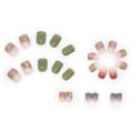 【SUNDAY】(With Glue) Artificial Nails Short length trendy multi-color ombre design Artificial Nails. 