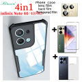 BLKNAIM (4-in-1) NEW For infinix Note 40/ infinix Note 40Pro Case Mobile Phone case + tempered glass film + Carbon Fiber Back Film + Lens Film. 