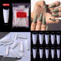 20pcs/10 sizes Nail Art Natural French Acrylic half cover french coffin nail tip. 