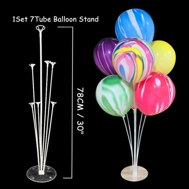 7 Tubes Balloons Holder Column Stand Balloon Stand Kit, Reusable Clear ...