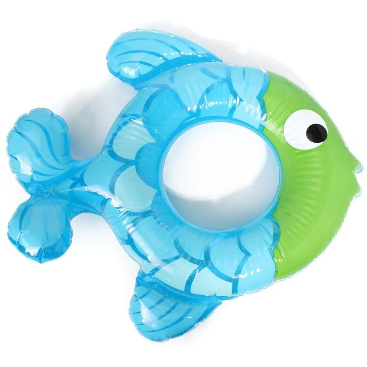Fish-shaped Inflatable Baby Swimming Ring Swim Bath Pool Float Toy Blue Purple Blue